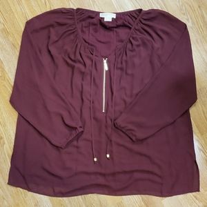 Michael Kors Burgundy Top